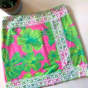 Lilly Pulitzer Green & Pink Floral Skirt!
